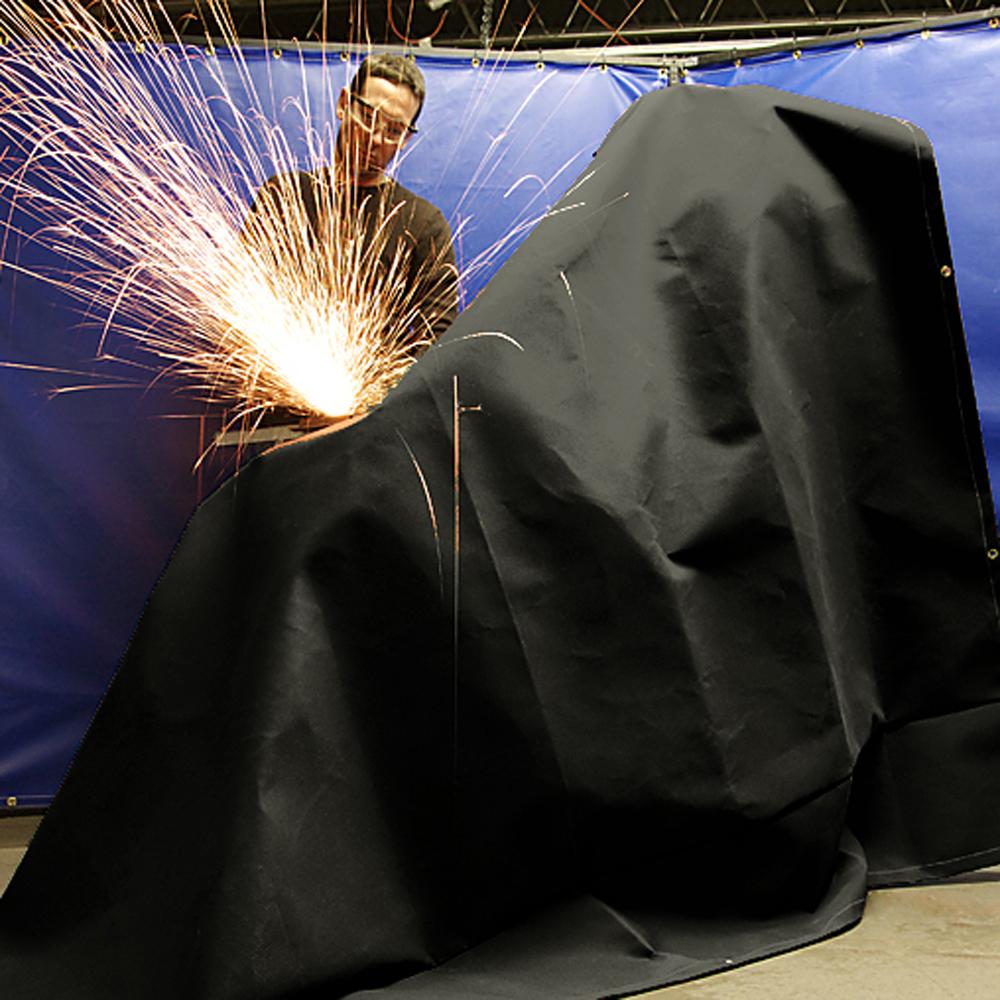 Welding Blankets - Acrylic Coated Fiberglass - Slag Shield - Black 28 oz - Image 3
