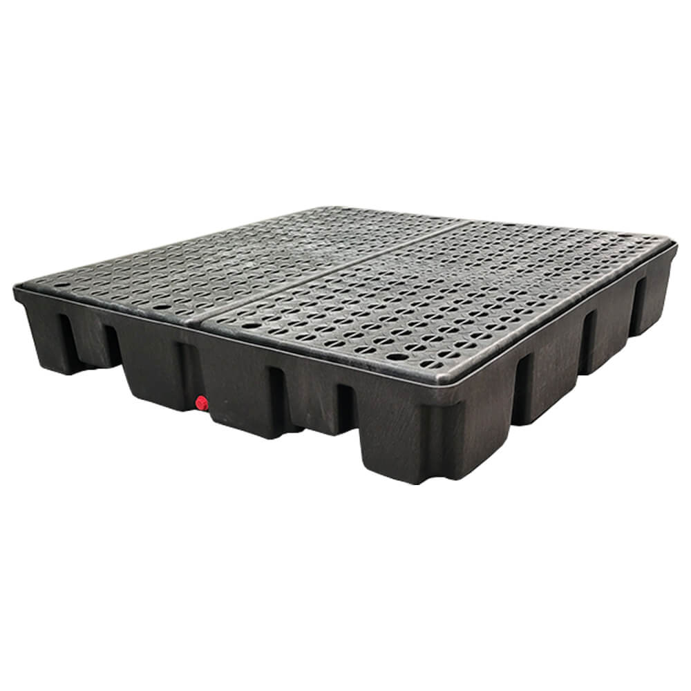 Four Drum Spill Pallet Economy Black with Drain - Image 3