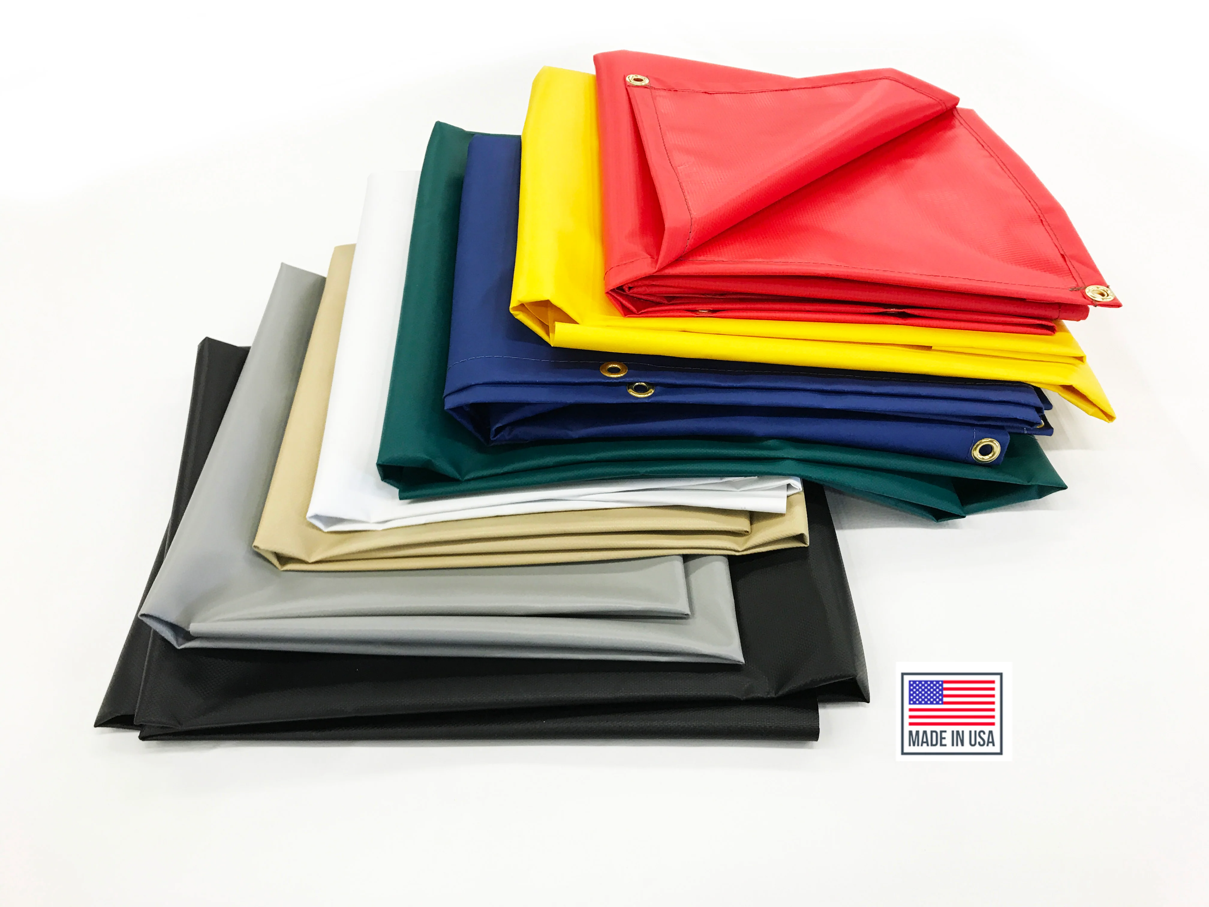 Heavy Duty Vinyl Tarps - 13 oz Flame Retardant - Domestic