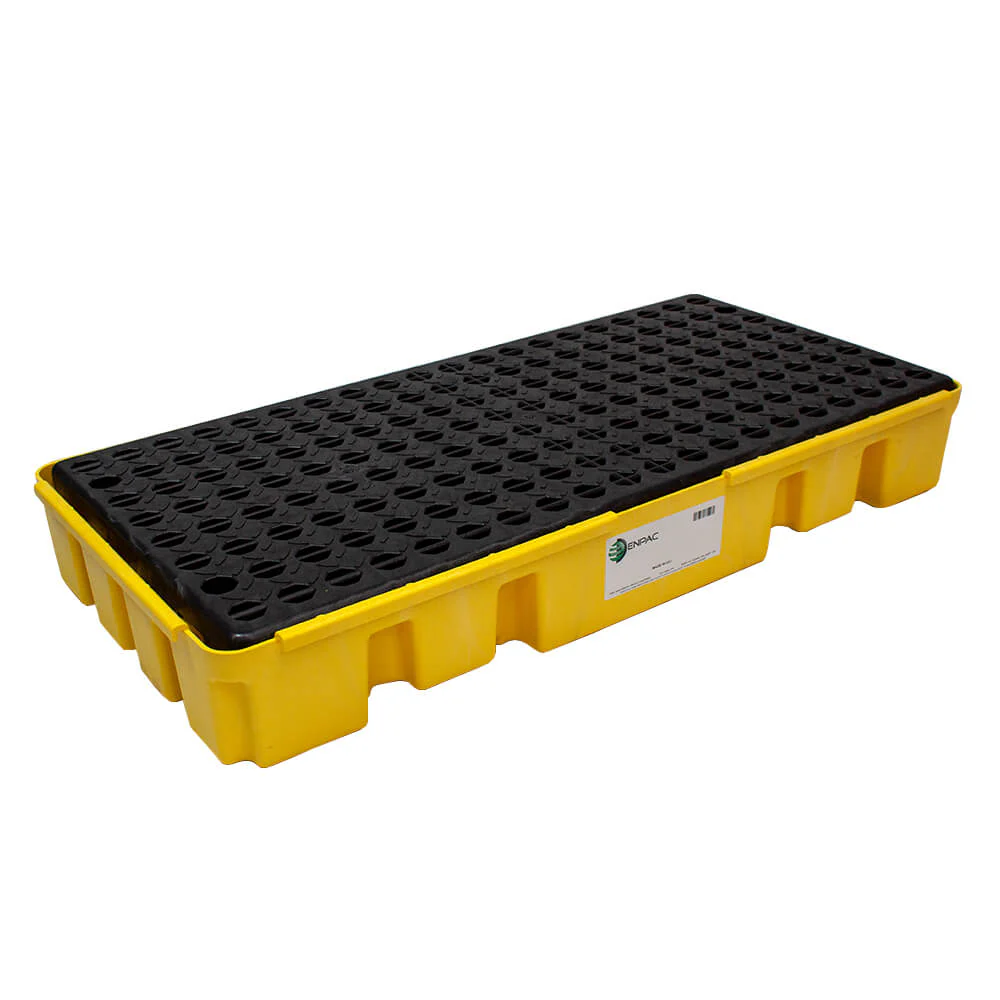Two Drum Spill Pallet Workstation Yellow - Image 3