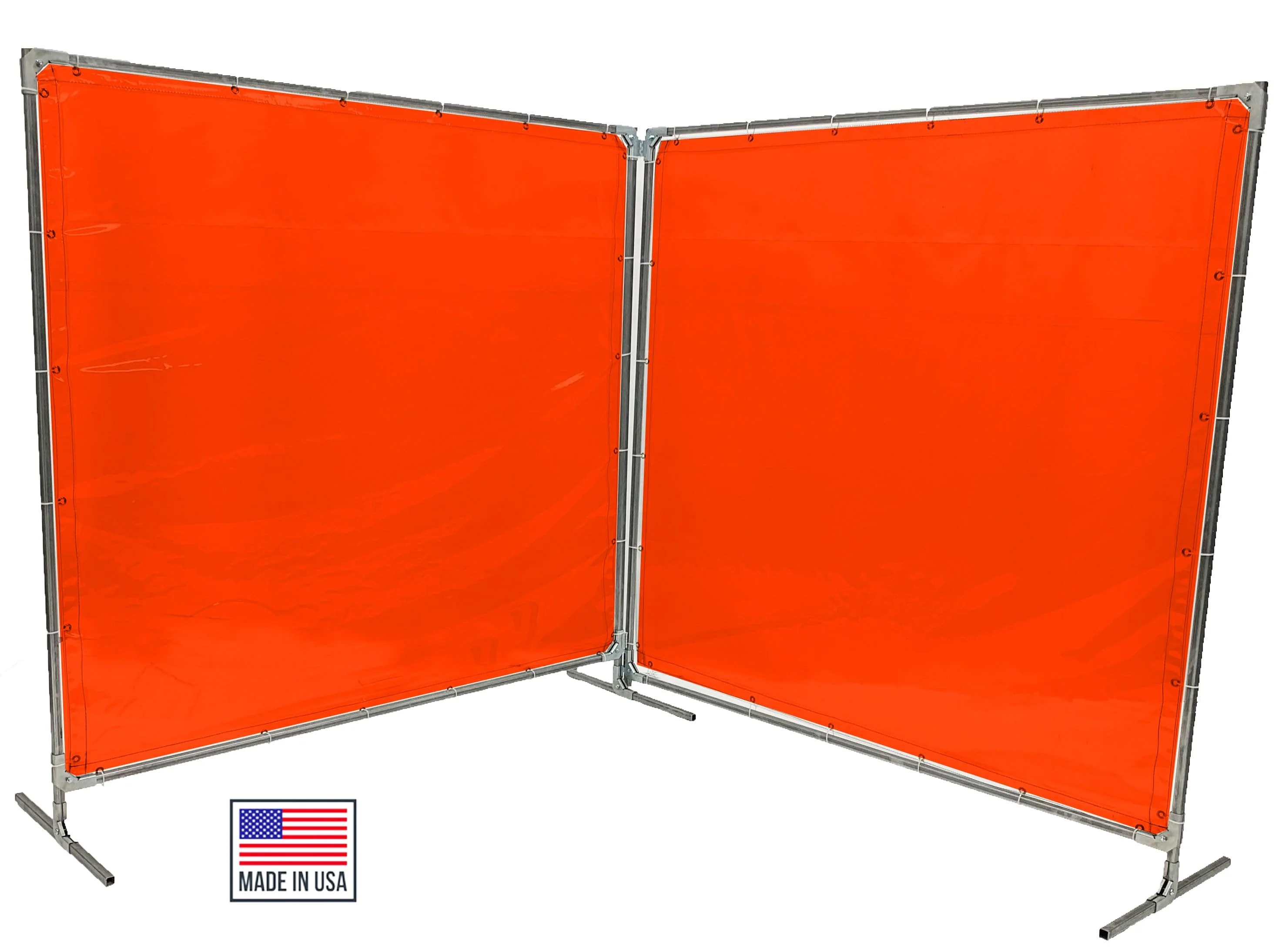 Welding Screens & Frame 2-3-4 Panels, Transparent 14 Mil Orange-Red, See-Thru Weld Screens - Image 2