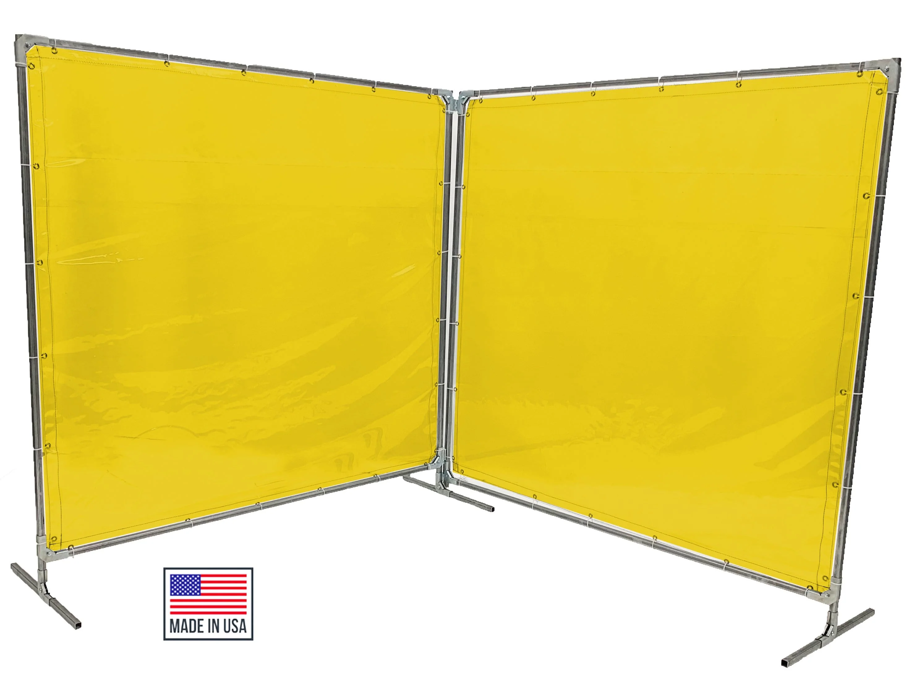 Welding Screens & Frame 2-3-4 Panels, Transparent 14 Mil Yellow, See-Thru Weld Screens - Image 2