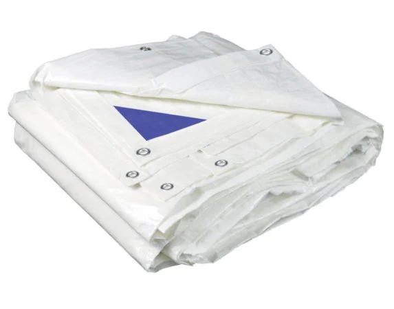 White Heavy Duty Poly Tarps - Flame Retardant - Image 4