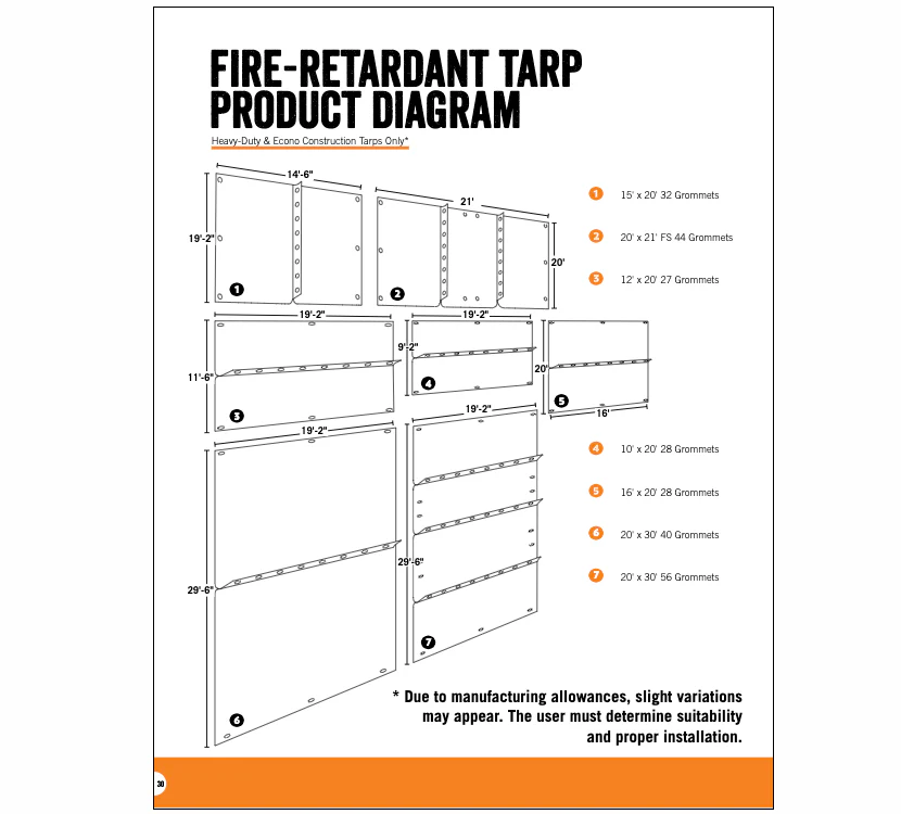 White Poly Tarps Medium Duty - Flame Retardant - Image 3